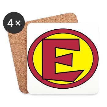 Super, Superheld, Superheldin, Hero, E - Untersetzer (4er-Set) - Weiß - Vorne