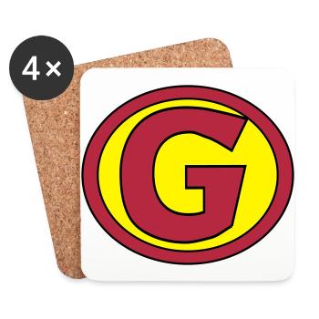 Super, Superheld, Superheldin, Hero, G - Untersetzer (4er-Set) - Weiß - Vorne
