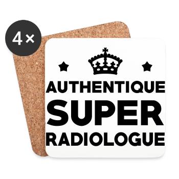 Radiologue / Radiologie / Radio / Docteur Médecin - Dessous de verre (lot de 4) - blanc - Devant