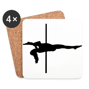Pole Dance - Untersetzer (4er-Set) - Weiß - Vorne