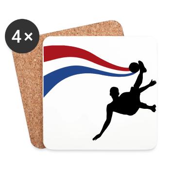 Maillot de foot néerlandais - Dessous de verre (lot de 4) - blanc - Devant