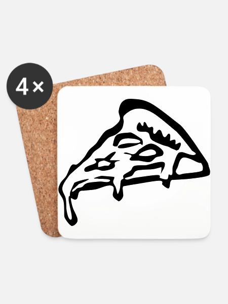 Pizza - Untersetzer (4er-Set) - Weiß