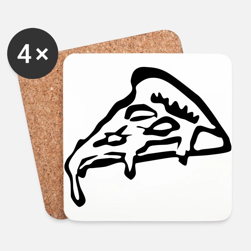 Pizza - Untersetzer (4er-Set) - Weiß
