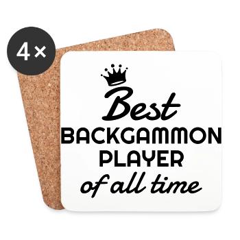 Backgammon Game Spiel Jeu Gamer Play - Coasters (set of 4) - white - Front