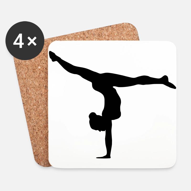 Gymnast, Gymnastics (super cheap!) - Coasters (set of 4) - white