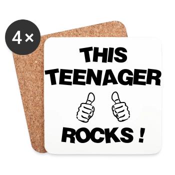Teenager / Jugendliche / Jugendlicher / Kind - Untersetzer (4er-Set) - Weiß - Vorne