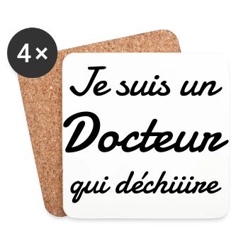 Doctor Arzt Médecin Docteur Medecine Life - Coasters (set of 4) - white - Front