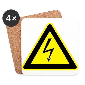 Haute tension - Dessous de verre (lot de 4) - blanc - Devant
