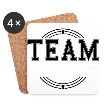 Team Circle Template Customizable own text - Coasters (set of 4) - white - Front