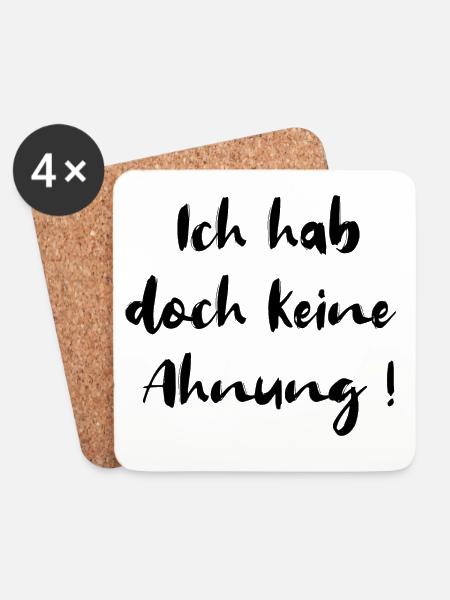 Ich hab doch keine Ahnung ahnungslos Arbeit lustig - Untersetzer (4er-Set) - Weiß