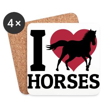 I love Horses - Coasters (set of 4) - white - Front