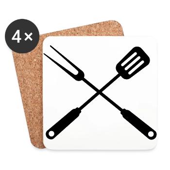 cook - Coasters (set of 4) - white - Front