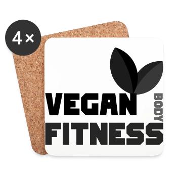 Vegan Fitness - Untersetzer (4er-Set) - Weiß - Vorne