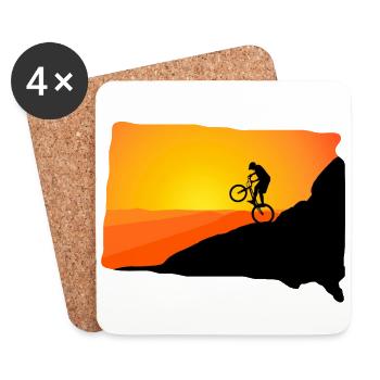 Downhill MTB Mountain Bike Mountainbike mountains - Untersetzer (4er-Set) - Weiß - Vorne