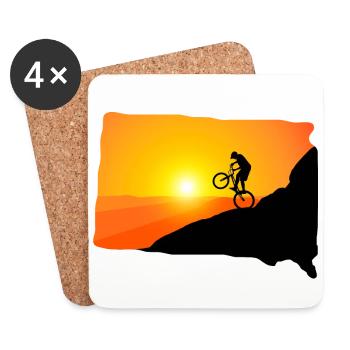 Downhill MTB Mountain Bike Mountainbike mountains - Untersetzer (4er-Set) - Weiß - Vorne