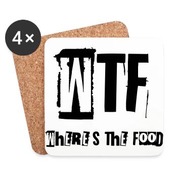 WTF - Where´s the food - Untersetzer (4er-Set) - Weiß - Vorne