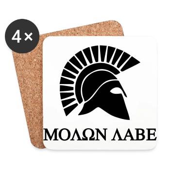 Casque Molon Labe Sparta Spartan Spartacus - Dessous de verre (lot de 4) - blanc - Devant
