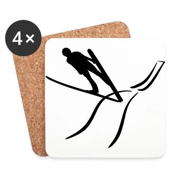 Ski jumping - Coasters (set of 4) - white - Front