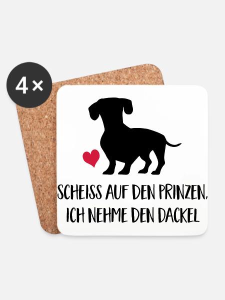 dackel - Untersetzer (4er-Set) - Weiß