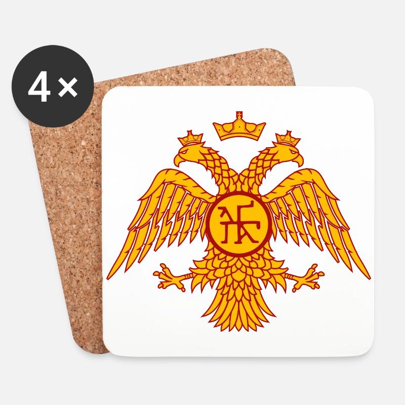 Orthodox religion christ jesus hawk motiv tshirt - Untersetzer (4er-Set) - Weiß