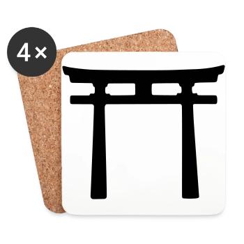 Conception japonaise Torii - Dessous de verre (lot de 4) - blanc - Devant