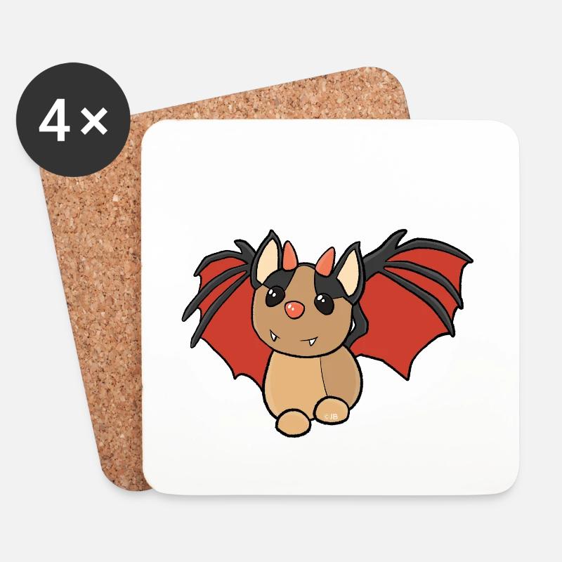 Fledermaus Drache Cartoon - Untersetzer (4er-Set) - Weiß