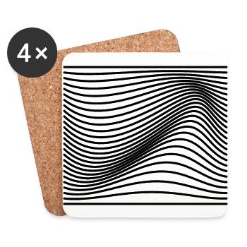 Waves Wellen Abstrakt - Untersetzer (4er-Set) - Weiß - Vorne