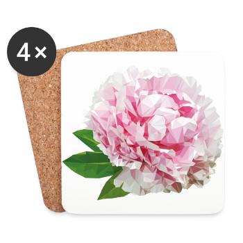 Pivoine - Dessous de verre (lot de 4) - blanc - Devant