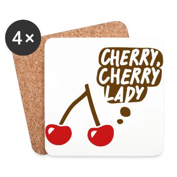 Cherry, cherry lady - Untersetzer (4er-Set) - Weiß - Vorne