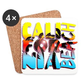 California Beach - Dessous de verre (lot de 4) - blanc - Devant
