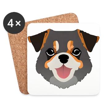 Süßer Hund - Untersetzer (4er-Set) - Weiß - Vorne