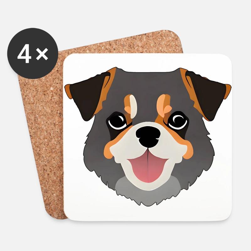 Süßer Hund - Untersetzer (4er-Set) - Weiß