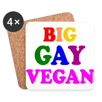 Big gay vegan - Dessous de verre (lot de 4) - blanc - Devant