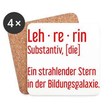Lehrerin Lehrerinnen Schule Pädagogin Unterricht - Untersetzer (4er-Set) - Weiß - Vorne