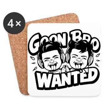 Goon Bro Gesucht - Goon Bro Wanted - Coasters (set of 4) - white - Front