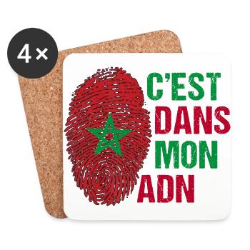 C' est dans mon adn Maroc cadeau marocain fier - Dessous de verre (lot de 4) - blanc - Devant