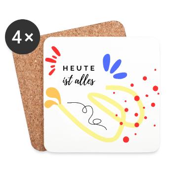 Heute ist alles - Untersetzer (4er-Set) - Weiß - Vorne
