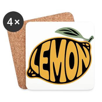 Citron - Logo Cool Fruit - Dessous de verre (lot de 4) - blanc - Devant