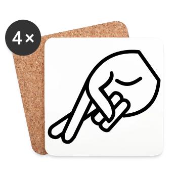 lying - crossed fingers - Coasters (set of 4) - white - Front