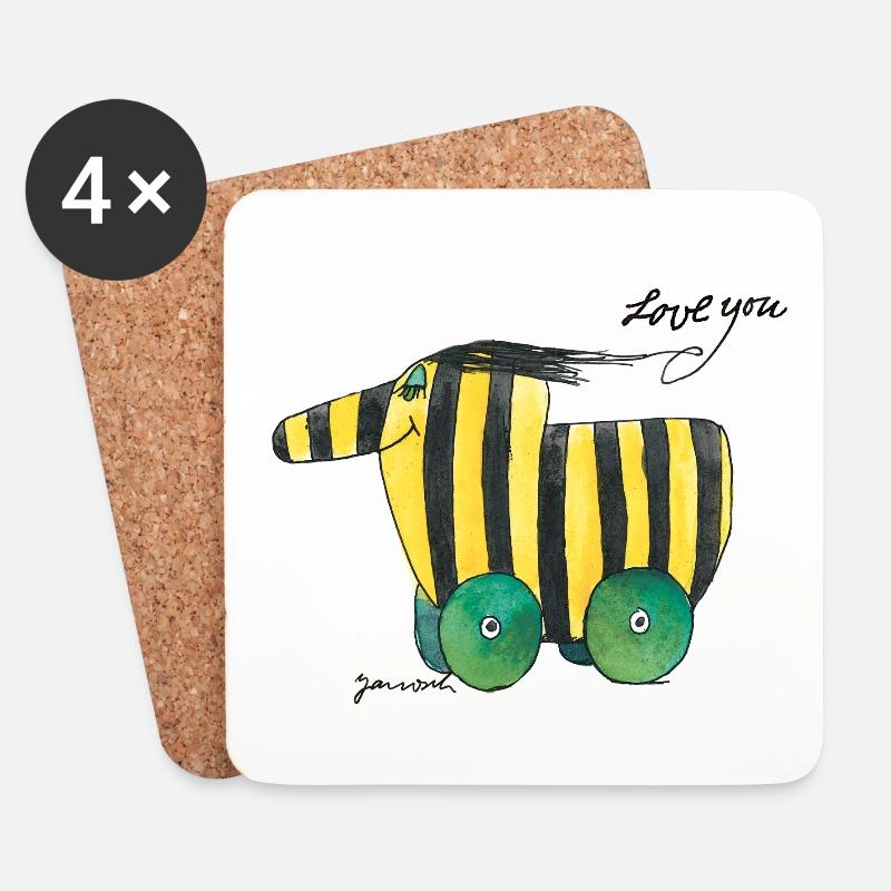 Janosch Tigerente Love you - Untersetzer (4er-Set) - Weiß
