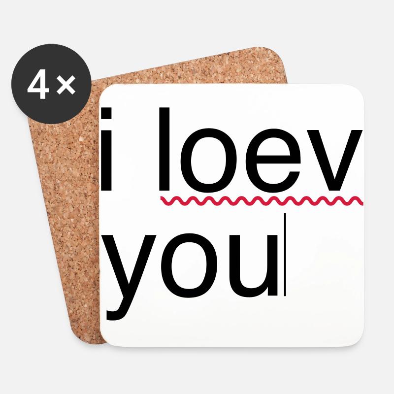 i love you error - Coasters (set of 4) - white