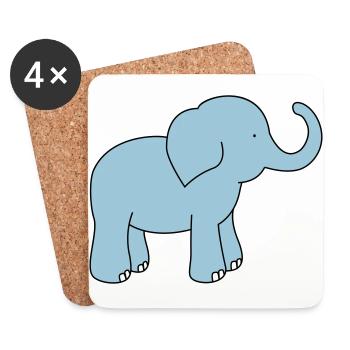 Elefant - Untersetzer (4er-Set) - Weiß - Vorne