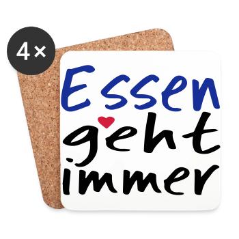 Essen geht immer! - Untersetzer (4er-Set) - Weiß - Vorne