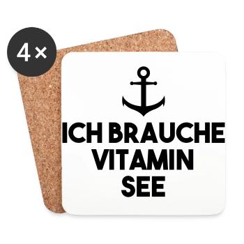 Ich brauche Vitamin See - Untersetzer (4er-Set) - Weiß - Vorne