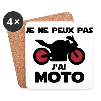 j'ai moto - Dessous de verre (lot de 4) - blanc - Devant