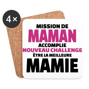 nouveau challenge être la meilleure mamie - Dessous de verre (lot de 4) - blanc - Devant
