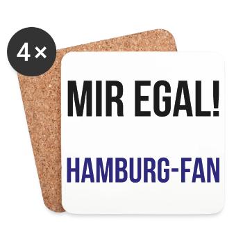 Ich bleibe Hamburg-Fan - Untersetzer (4er-Set) - Weiß - Vorne