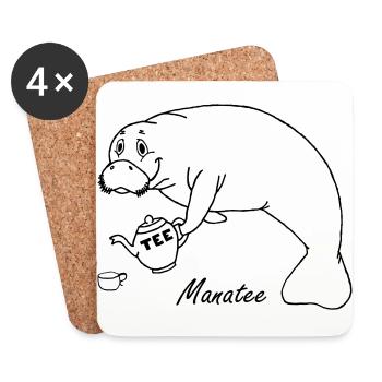 Manatee mag Tee - Untersetzer (4er-Set) - Weiß - Vorne