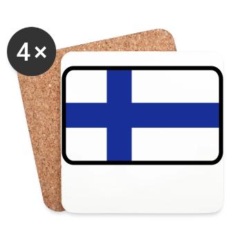Nationalflagge von Finnland - Untersetzer (4er-Set) - Weiß - Vorne