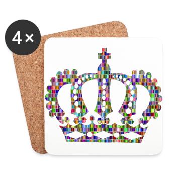 Rainbow Colorful Crown - Coasters (set of 4) - white - Front